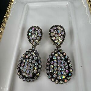 #20 HEIDI DAUSS Iridescent Crystal Teardrop Drop Earrings - Women Jewelry
